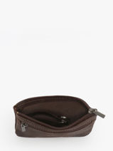 Coin Purse Oil Leather Etrier Brown oil EOIL612-vue-porte